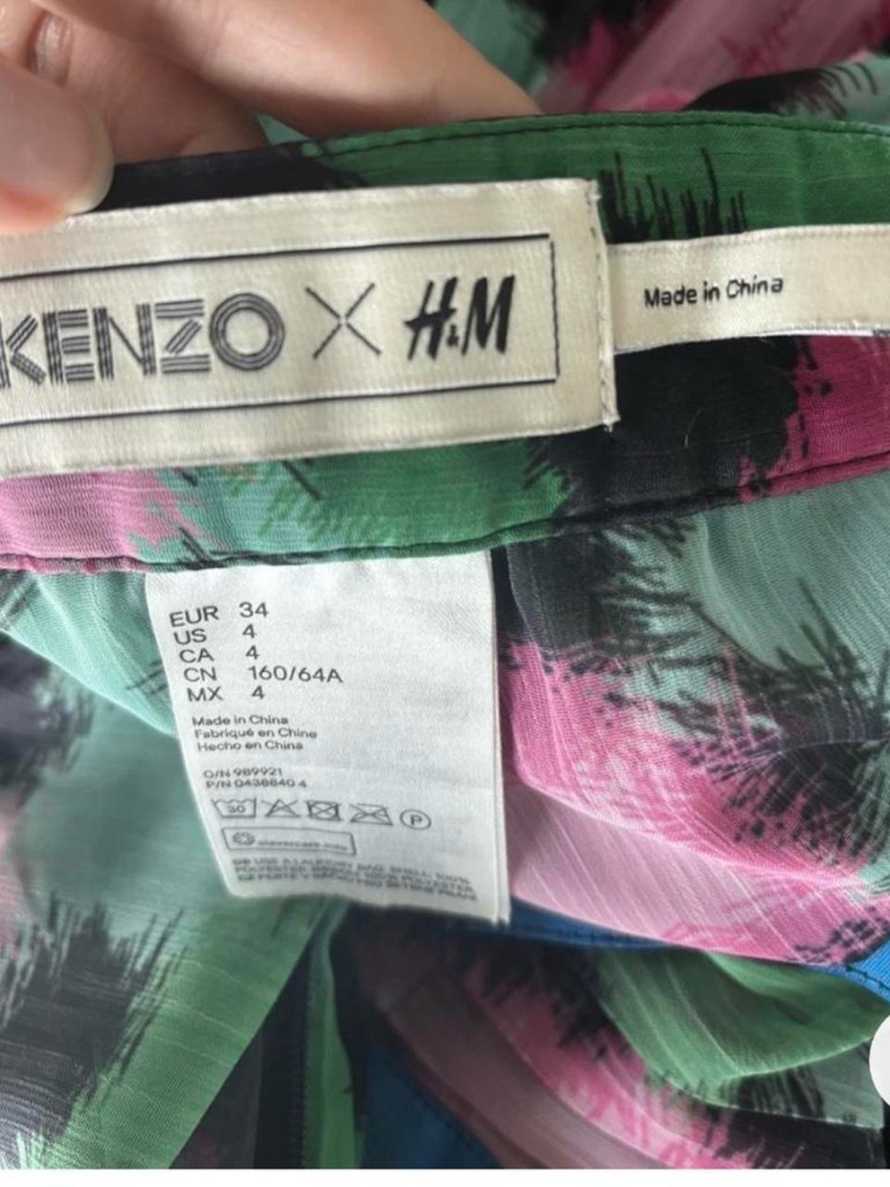 Kenzo Collection H&M Tiered Ruffle Midi Skirt in Green and Pink - Picture 4 of 4